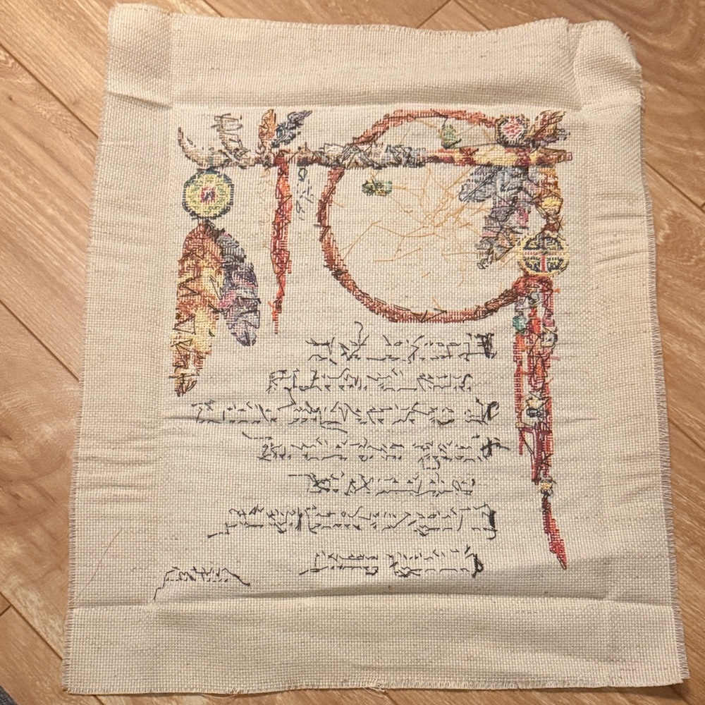 Dreamcatcher Cross-stitch Tapestry with Inspirational Quote handmade - Picture 4 of 4